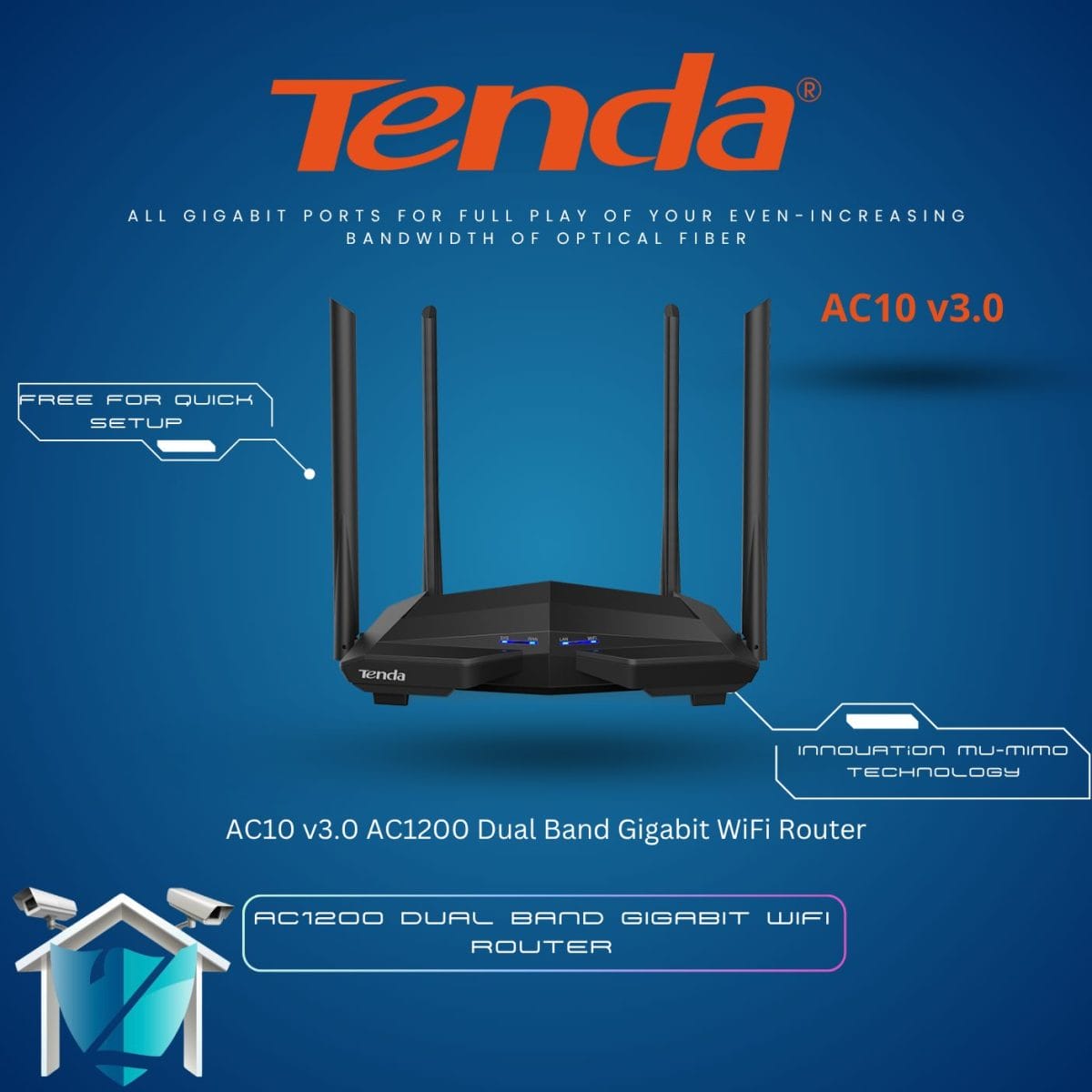Tenda AC10 AC1200 Gigabit WiFi Router